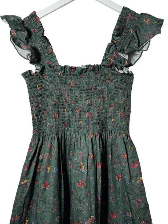 Hill House Ellie Nap Dress in Fleur Chintz Bottle Green Size Small - Picture 6 of 12
